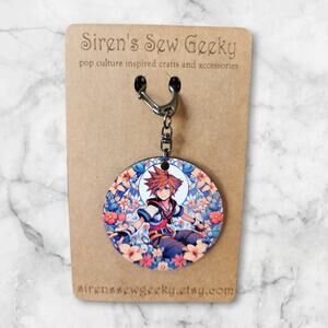 Sora Kingdom Hearts Floral Keychain Bag Clip